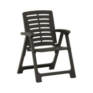 Ensemble de bistro pliable 3 pcs Plastique Gris