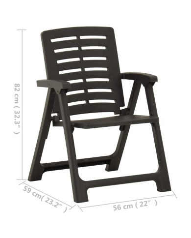 Ensemble de bistro pliable 3 pcs Plastique Gris