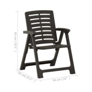 Ensemble de bistro pliable 3 pcs Plastique Gris