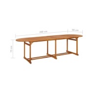 Table à dîner de jardin 280x90x75 cm Bois d'acacia massif