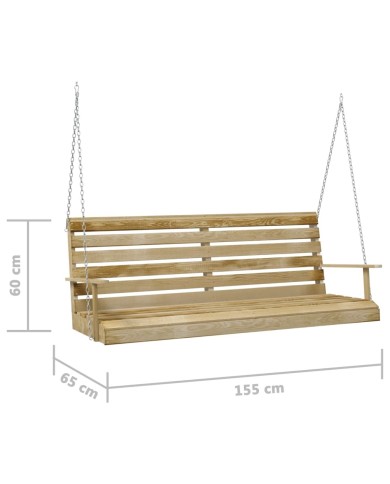 Balancelle Bois de pin imprégné 155x65x60 cm