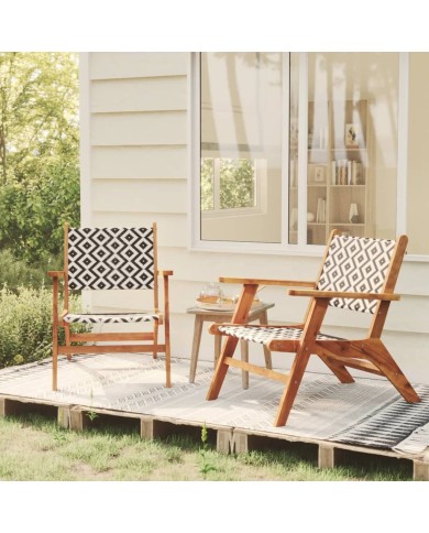 Chaises de jardin 2 pcs Bois d'acacia massif