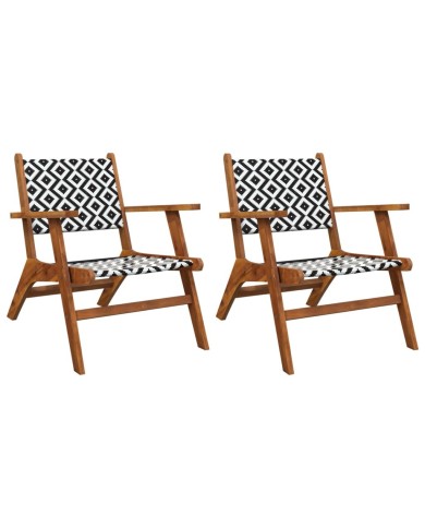 Chaises de jardin 2 pcs Bois d'acacia massif