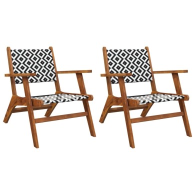 Chaises de jardin 2 pcs Bois d'acacia massif