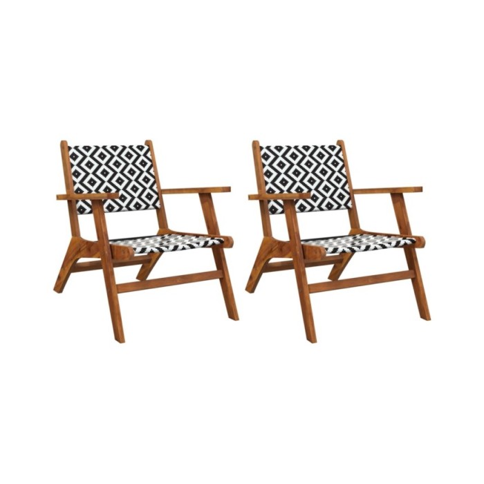 Chaises de jardin 2 pcs Bois d'acacia massif