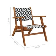Chaises de jardin 2 pcs Bois d'acacia massif