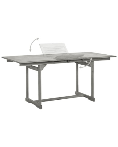 Table à dîner de jardin (120-170)x80x75 cm Bois d'acacia massif