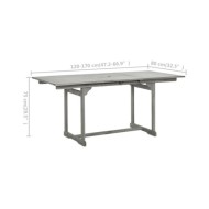Table à dîner de jardin (120-170)x80x75 cm Bois d'acacia massif