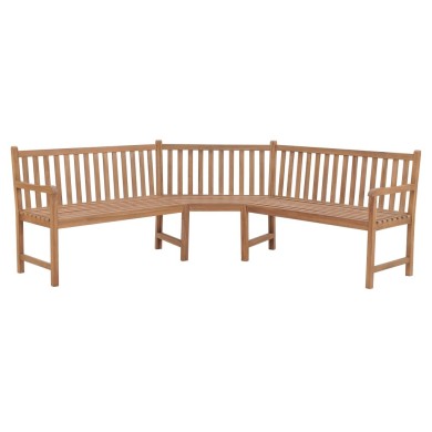 Banc d'angle de jardin 185x185x90 cm Bois de teck solide