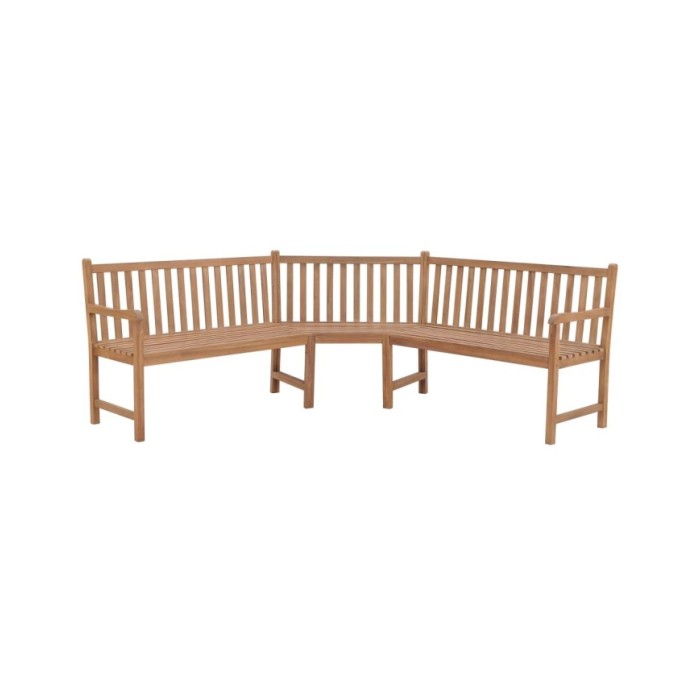 Banc d'angle de jardin 185x185x90 cm Bois de teck solide
