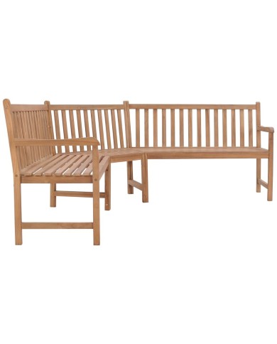 Banc d'angle de jardin 185x185x90 cm Bois de teck solide
