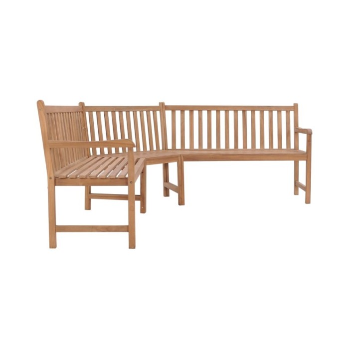 Banc d'angle de jardin 185x185x90 cm Bois de teck solide