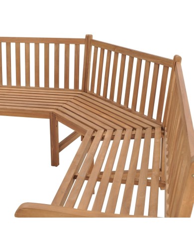 Banc d'angle de jardin 185x185x90 cm Bois de teck solide