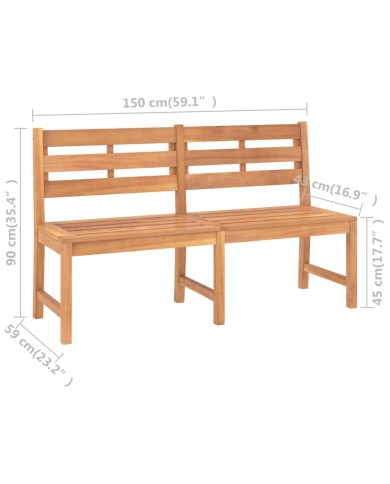 Banc de jardin 150 cm Bois de teck massif