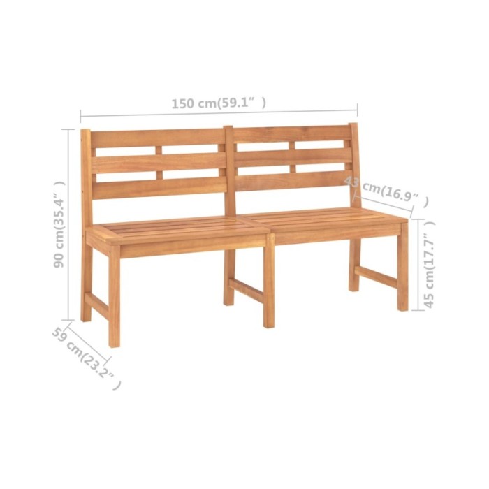 Banc de jardin 150 cm Bois de teck massif