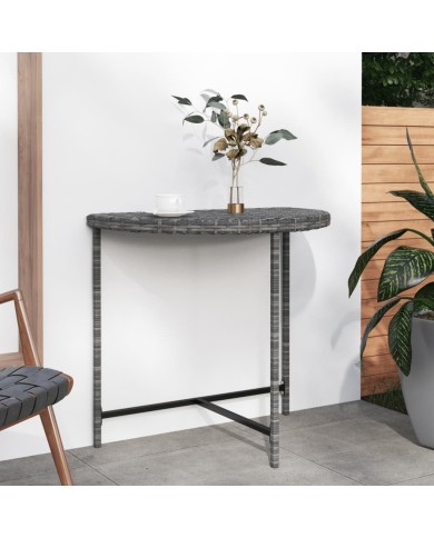 Table de jardin Gris 80x50x75 cm Résine tressée