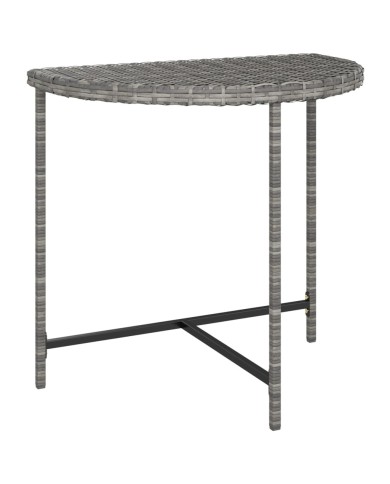Table de jardin Gris 80x50x75 cm Résine tressée