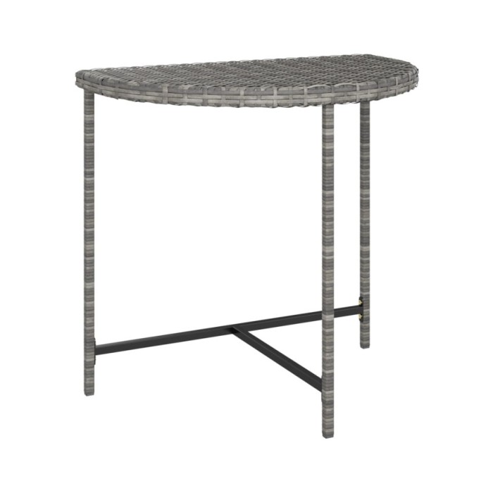 Table de jardin Gris 80x50x75 cm Résine tressée