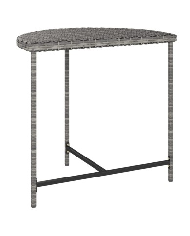 Table de jardin Gris 80x50x75 cm Résine tressée