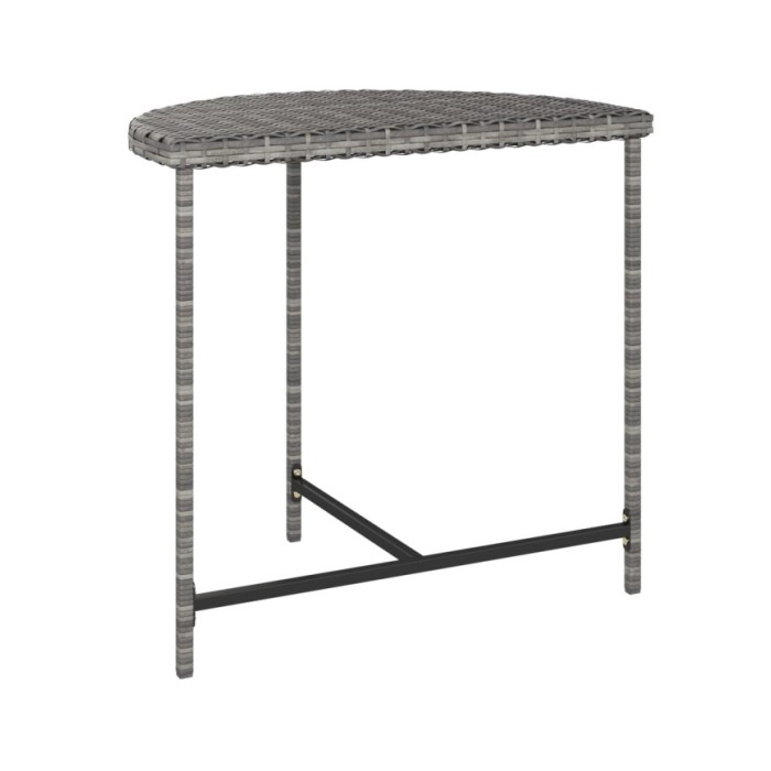 Table de jardin Gris 80x50x75 cm Résine tressée
