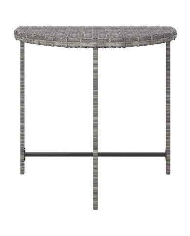 Table de jardin Gris 80x50x75 cm Résine tressée
