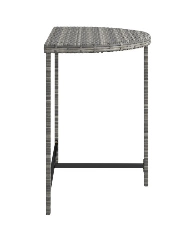 Table de jardin Gris 80x50x75 cm Résine tressée