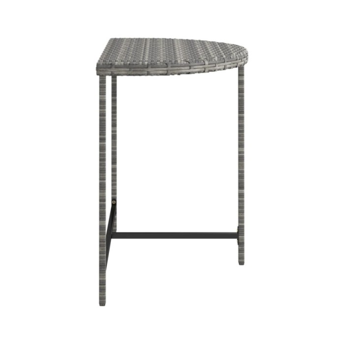 Table de jardin Gris 80x50x75 cm Résine tressée