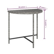 Table de jardin Gris 80x50x75 cm Résine tressée