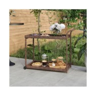 Chariot de bar Marron 100x45x83 cm Résine tressée