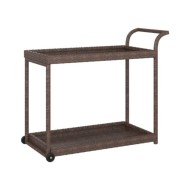 Chariot de bar Marron 100x45x83 cm Résine tressée