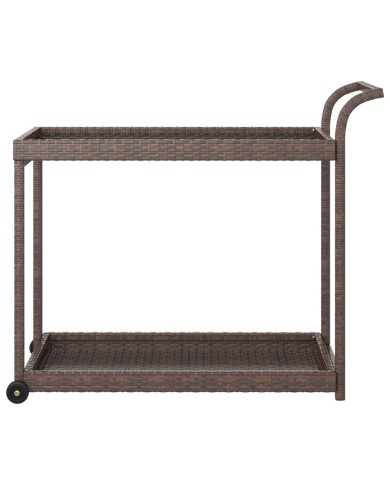 Chariot de bar Marron 100x45x83 cm Résine tressée