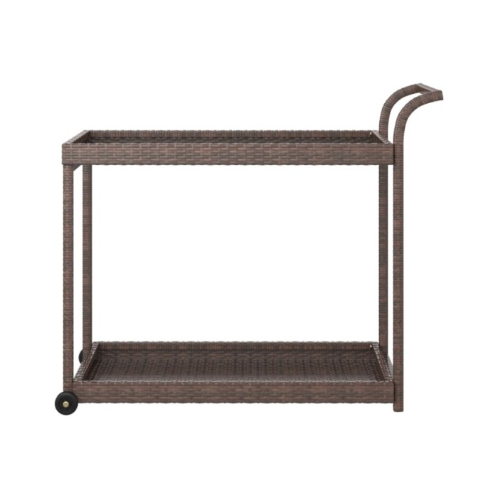 Chariot de bar Marron 100x45x83 cm Résine tressée