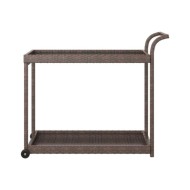 Chariot de bar Marron 100x45x83 cm Résine tressée