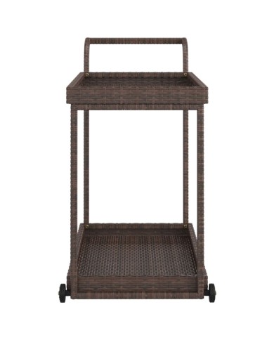 Chariot de bar Marron 100x45x83 cm Résine tressée