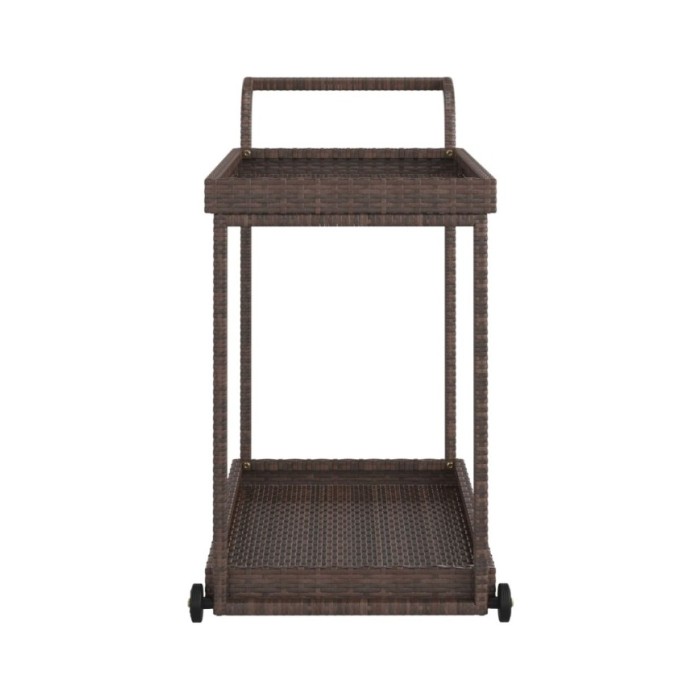 Chariot de bar Marron 100x45x83 cm Résine tressée