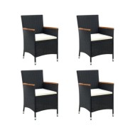 Chaises de salle à manger de jardin 4 pcs Résine tressée Noir