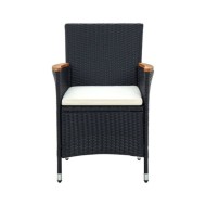 Chaises de salle à manger de jardin 4 pcs Résine tressée Noir