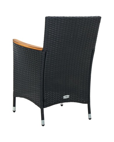 Chaises de salle à manger de jardin 4 pcs Résine tressée Noir