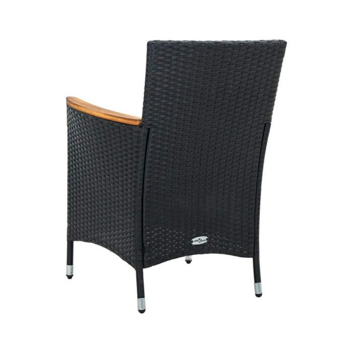 Chaises de salle à manger de jardin 4 pcs Résine tressée Noir