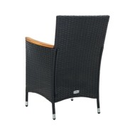 Chaises de salle à manger de jardin 4 pcs Résine tressée Noir