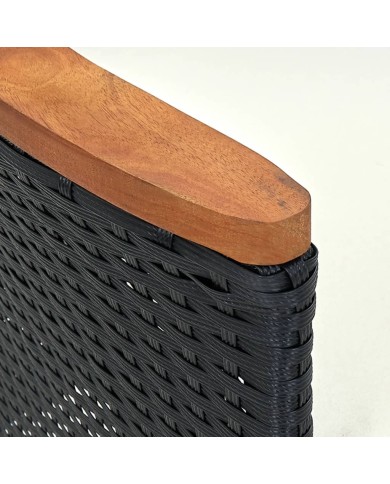 Chaises de salle à manger de jardin 4 pcs Résine tressée Noir