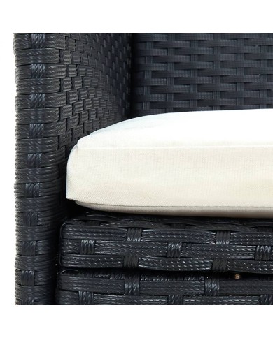 Chaises de salle à manger de jardin 4 pcs Résine tressée Noir