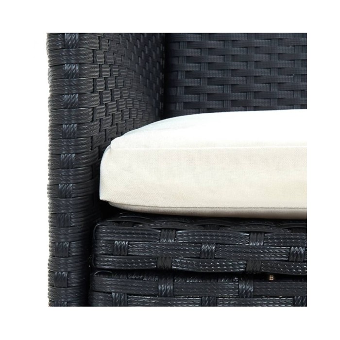 Chaises de salle à manger de jardin 4 pcs Résine tressée Noir
