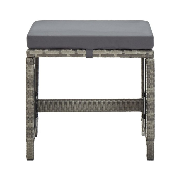 Tabourets de jardin 4 pcs avec coussins Résine tressée Gris