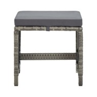 Tabourets de jardin 4 pcs avec coussins Résine tressée Gris