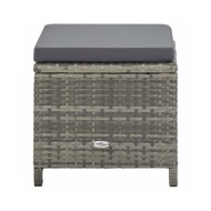 Tabourets de jardin 4 pcs avec coussins Résine tressée Gris