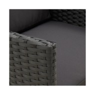 Chaises de jardin 2 pcs avec coussins Résine tressée Noir