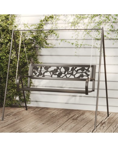Balancelle de jardin 125 cm Acier et plastique Noir