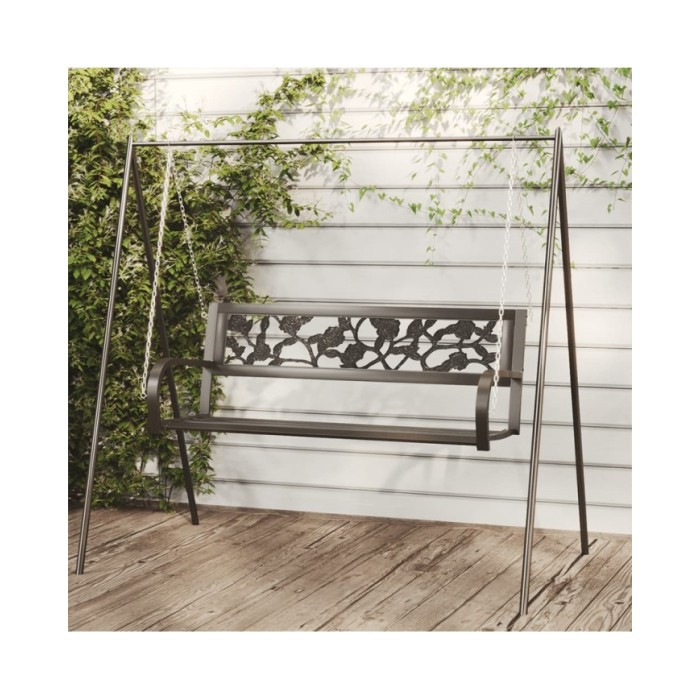 Balancelle de jardin 125 cm Acier et plastique Noir