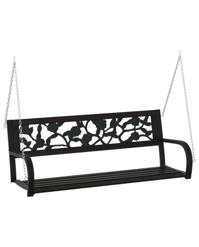 Balancelle de jardin 125 cm Acier et plastique Noir